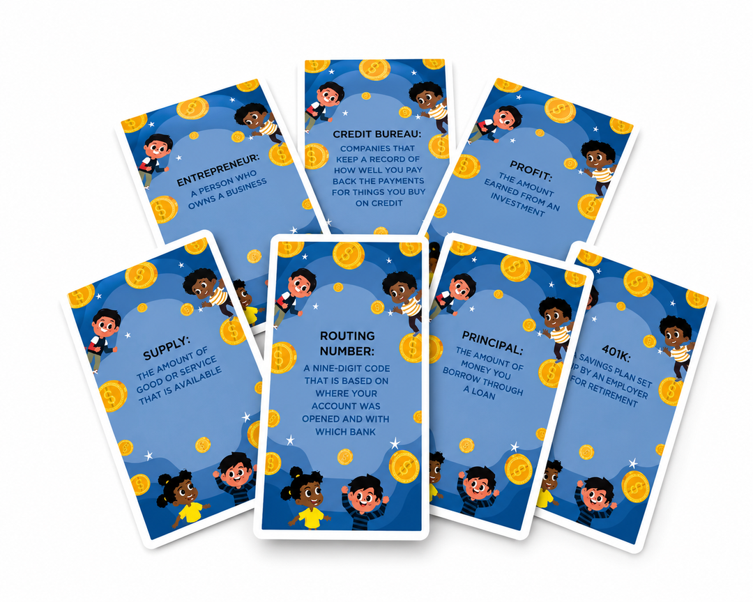 Financial Literacy Kids Flash Cards