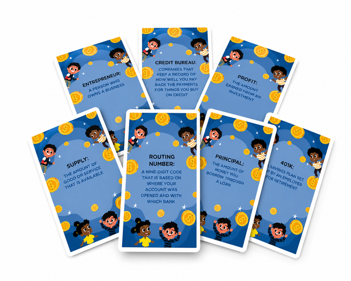 Financial Literacy Kids Flash Cards